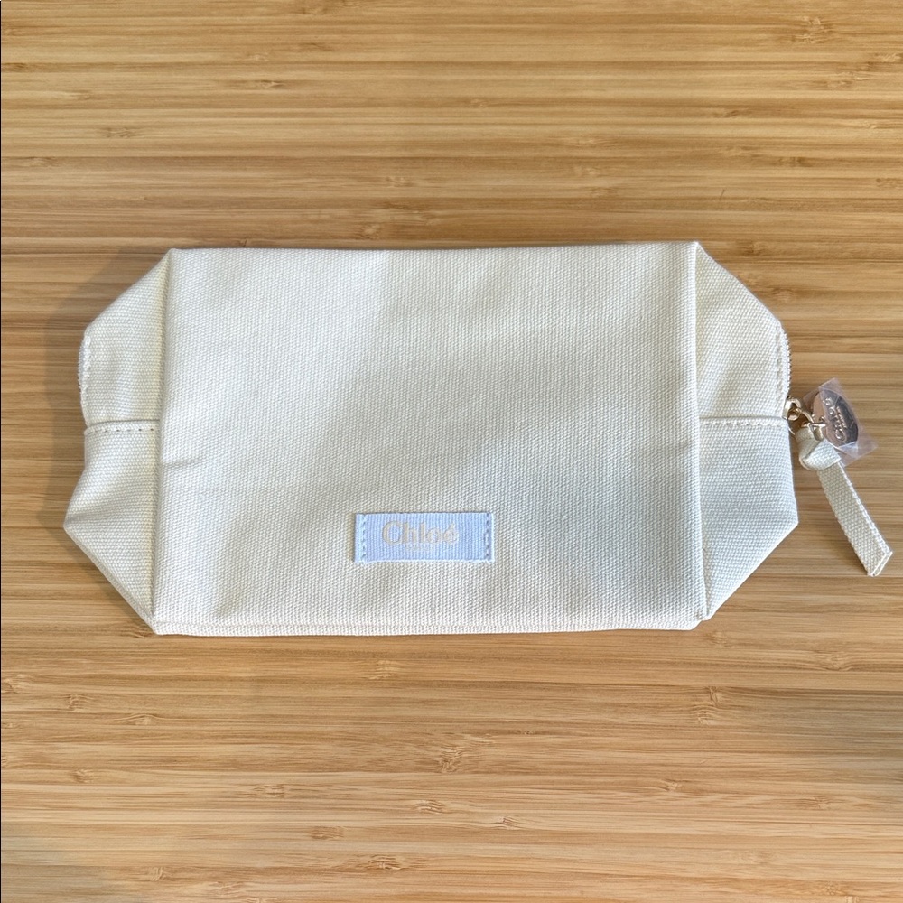 Chloe Cream Canvas Cosmetic Bag